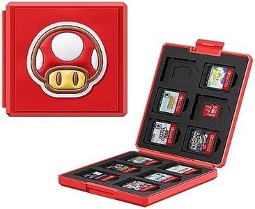 OLAIKE Switch Game Case Compatibole with Nintendo Switch,12-Slot Switch Game Holder Can Store 12 Switch Game Cards and 12 Mirco SD Cards, Hard PC Shell and Soft Silicone Lining, Toad