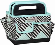 Everything Mary Craft Caddy, Teal - Art Storage for Supplies & Crafts - Supply Organizers Tote for School Classroom, Office, and Home - Organization for Makeup & Nurses, Teal Geometric, Modern