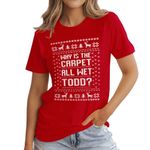 YZMI Couples Matching Shirts Halloween Thanksgiving Christmas Couples Tshirt for Husband and Wife, 7_women_red, XX-Large