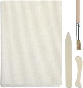 Book Binding Cloth Kits, includes 39 Inch Book Binding Cloth 2 Pieces Bone Folder Tools and 1 Glue Brushes Repair Cloth Material for Repairing Binding of Old Books