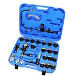 JIFETOR Radiator Pressure Leakage Tester and Vacuum Cooling System Purge Coolant Refill Tool Kit, 28PCS Universal Automotive Water Tank Leak Test Detector and Pneumatic Vacuum Coolant Change Set