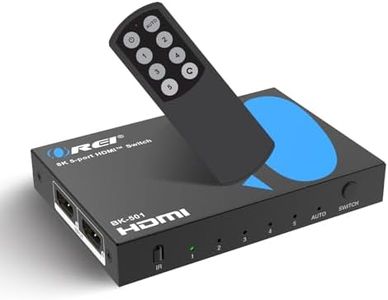 OREI 8K HDMI Switch 5 in 1 Out – HDMI 2.1 Switcher 4K 120Hz, 48Gbps 8K@60Hz, 5 Port HDMI Switch with Remote, HDR10+, VRR, ALLM, QFT, CEC for PS5 Xbox Roku Fire TV