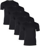 True Classic 5 Pack, Black, Men's Short Sleeve Crew Neck T-Shirt, 2X-Large