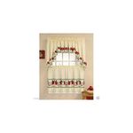 CHF & You Red Delicious Country Apples 3-Piece Window Curtain Tier Set, Ivory, 56-Inch X 24-Inch, Multi Color