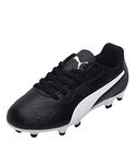 Puma Unisex Monarch FG Jr Black White Football Shoe-12 Kids UK (10572501)