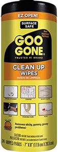 Goo Gone Clean Up Wipes Adhesive Remover - 24 Count - Removes Adhesive Residue Labels Stickers Crayon Tree Sap Gum Masking Tape Glue and More