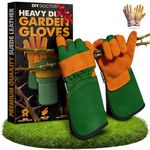 DIY Doctor Heavy Duty Gardening Gloves for Men, Thorn Proof Leather Garden Work Gloves, One Size Fits Most Unisex - (1 Pair)