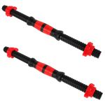 16.5inch Threaded Dumbbell Handles,2pcs Adjustable Dumbbell Bar Handles with 4pcs 1inch Spin- Collars for Sport Workout (40cm)