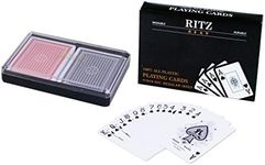 Ritz Plastic Playing Cards 2-Decks 100% Plastic Cards with Storage Case, Poker Size Regular Index