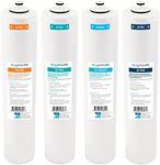Aquasure Premier Series Complete 4-Stage Quick Twist Filter Replacement Cartridge Bundle Set AF-CP75 | Compatible with AS-PR75 4-Stage Under Sink Reverse Osmosis RO Water Filtration System
