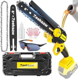 Mini Chainsaw Cordless for De-Walt Battery 20v Max, 8 Inch & 6 Inch Cordless Chainsaw with Auto Oiler Tool Free, 2IN1 Cordless Handheld Electric Chain Saw for Wood/Trees Cutting(Only Tool No Battery)