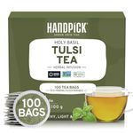 HANDPICK, Holy Basil Tea Bags (100 Count) Caffeine Free, Non-GMO Tulsi Leaves- Tulsi Tea | Round Herbal Tea Bags/Tulsi Tea Bags