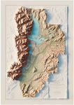 Muir Way Shaded Relief Elevation Map of Grand Teton National Park - Vintage-Style Topographic Wall Art with 3D Map Look - Unframed Flat Paper Print, 35x50