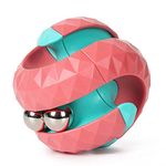 Yiran Rotating Cube Bead Orbit Ball Maze Ball Fidget Hand Spinner Sensory Toys Anxiety Relief and Stress Relief Fingertip Gyro Toy Educational Puzzle Games for Interactive Toys Kids and Adult- Pink