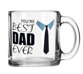 V Kraft "Best DAD Ever Love You DAD Unique Transparent Glass Mug Best Gift for dad,Father's Day Special Mug, Birthday Gift for Daddy, Papa | Pack of 1| Unique and Trendy Stylish Mugs| 330 ml (D)