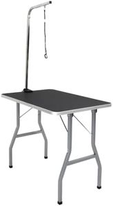 vidaXL Adjustable Pet Grooming Table- Foldable and Portable with Non-Slip Surface and Durable Powder-Coated Iron Frame for Dogs and Cats