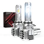 TUINCYN 9006 HB4 LED Headlight Bulbs, 120W 24,000LM 600% Brightness 6000K White Wireless 9006 High Beam Low Beam Conversion Kit, Mini Size Plug and Play Halogen Replacement, IP65 Waterproof, 2pcs