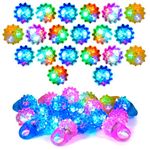 12Pcs LED Mood Rings for Kids - Soft Children Light Up Finger Rings, Flashing Kids Mood Rings, Glow in th Dark Finger Lights for Kids Teens Adults, for Birthday Halloween Christmas Home School Party