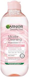 Garnier Micellar Rose Water For Dull Skin 400 ml, Glow Boosting Face Cleanser and Makeup Remover, Recognised By The British Skin Foundation, Use With Reusable Micellar Eco Pads