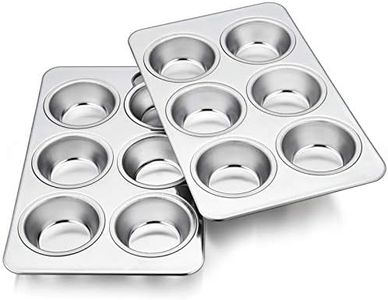 TeamFar Muffin Pans for Baking, Cupcake Pan Tray Set for Making Cakes Cornbread Quiche and More, Healthy & Non Toxic, Oven & Dishwasher Safe - Set of 2