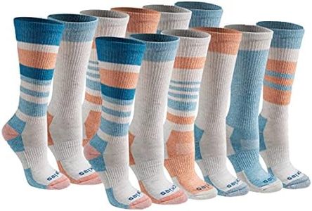 Dickies Women's Dri-Tech Moisture Control Crew Socks Multipack, Oatmeal Assorted(12 Pairs), 6-9
