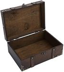 Treasure Chest, Chest Box Case Vintage Wooden Jewelry Box, Decorative Treasure Box Decorative Treasure Jewelry Chest, for Home Books Jewelry(6282-2302)