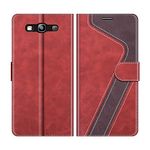 MOBESV Phone Cover For Samsung Galaxy S3, Flip Wallet Case for Samsung Galaxy S3 / Galaxy S3 Neo Phone Case, Red/Dark Purple