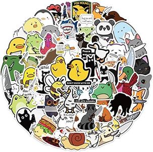Cartoon Animals with Knives Stickers 60 Pcs Waterproof, Removable, Beautiful, Stylish Teen Stickers, Suitable for Boys and Girls in Water Bottles, Bicycle, Phones, Guitar, Suitcase Durable Vinyl.