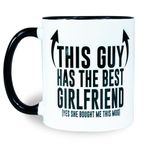 Reactive Brands MUGEMS Boyfriends Mug - Valentines Gifts for Him - Gifts for Boyfriend, This Guy has The Best Girlfriend, Birthday Gifts, Coffee Mugs Cup, Christmas