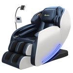 Real Relax 2026 Massage Chair Full Body, Zero Gravity SL-Track Massage Recliner with Added Phone Controller and Holder, Pause Button,Upgraded LCD Screen, APP Control and Child Lock, Favor-06, Blue