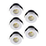 WMLBK Pack of 5 * 3W LED Recessed Ceiling Light Downlights Spotlight,LED Recessed Small Cabinet Mini Spot Lamp Ceiling Downlight Kit Fixture [Energy Class A+] (Warm Light)