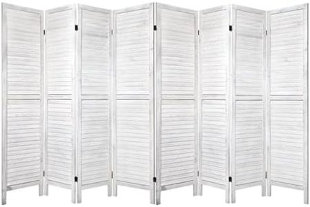 Artiss Room Divider Screen 8 Panel Privacy Wood Dividers Stand Bed Timber White