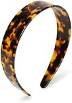 Mavsigak Tortoise Shell Headband for Women, Wide Headbands with Teeth Acetate Resin Hair Bands, Non Slip No Headache Hairband for Women's Hair, Classic Tortoise Headband for Daily Wear
