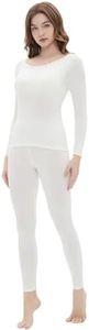 Vinconie Women Long Johns Thermal Underwear Thermal Leggings Yoga Thermal Set Women, M, 1 Pack Ivory White