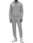 COOFANDY Men's Tracksuit 2 Piece Hoodie Sweatsuit Sets Casual Athletic Jogging Suits, Light Grey, 3X-Large