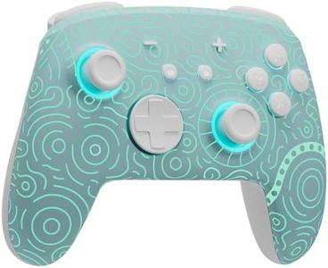 FUNLAB Switch Pro Controller Wireless Compatible with Switch/OLED/Lite, Firefly RGB Switch Controller Gamepad with 7 LED Colors/Paddle/Turbo/Motion