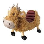 Little Bird Told Me - Hubert Highland Cow Ride On Animal Toy, Soft Animal Wheely Toy for Toddlers, Indoor & Nursery Play, Sturdy Wooden Frame, Supportive Seat