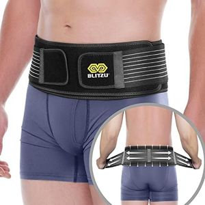 BLITZU Sacroiliac SI Hip Belt For Women And Men. Lower Back Support Belt. Compression Hip Brace for Pelvis, Joint, Lumbar & Sciatica Pain Relief. Sciatic Nerve Brace, Waist Pelvic Support Belt. L-XL