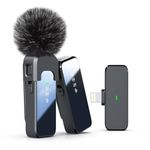 Wireless Lavalier Microphone for iPhone, Rythflo Mini Microphone with Noise Cancellation, 100ft Transmission, 18H Battery Life, Wireless Lapel Microphone for Video Recording