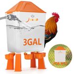 Float-Controlled Automatic Chicken Waterer, 3 Gallon Automatic Chicken Watering System with 60-Inch Hose (One End 3/4''), Large Chicken Waterer for Chick Duck Quail Turkey Bunny