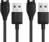 Charging Cable Intended for Garmin Approach S42/Approach S12/Approach S62 Smartwatch, 2 Pack Replacement USB Charging Charger Cord Intended for Approach S42 Smart Watch, Black