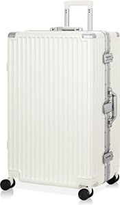 Luggage AnyZip Aluminium Frame Suitcase PC ABS Hard Shell TSA Lock No Zipper 28In White