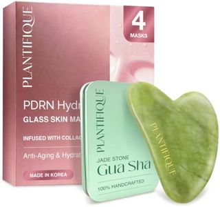 PLANTIFIQUE Jade Gua Sha Tool & Korean Collagen Face Mask with Phyto-PDRN