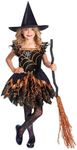 (PKT) (9911967) Child Girls Spooky Spider Witch Costume (4-6yr)