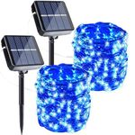 Joomer Solar Fairy Lights Outdoor, 2-Pack Total 80FT 240LED 8 Modes Solar Fairy Lights, Waterproof String Light for Outdoor Decoration (Blue)