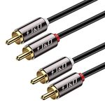 J&D 2RCA to 2RCA Cable, Gold Plated Copper Shell Heavy Duty 2 RCA Male to 2 RCA Male Stereo Audio Cable, RCA Cables (3 ft (0.9 m))