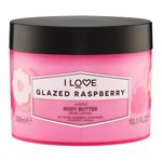 I Love Glazed Raspberry Scented Body Butter, Packed With Shea Butter & Coconut Oil to Regenerate & Nourish the Skin, 85% Naturally Derived Ingredients, VeganFriendly 330ml