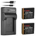 Kastar Battery (X2) & Slim USB Charger for Kodak KLIC-7004 K7004 NP-50 D-Li68 and EasyShare M2008 V1273 V1233 V1253 Zi8 Zi12 PlayFull Dual PlaySport PlayTouch Q7 Q10 Q-S1 Ricoh WG-M2 Camera