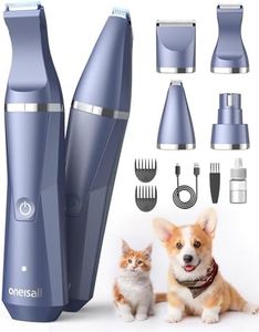 oneisall Dog Cat Grooming Kit 4 in 1 Cordless, Quite Dog Paw Trimmer for All/Sensitive Areas, Dog Trimmer for Grooming, Pet Clippers for Small Dogs/Cats/Rabbits/pet Mouse
