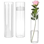 CEWOR 3pcs Glass Cylinder Vase Hurr
